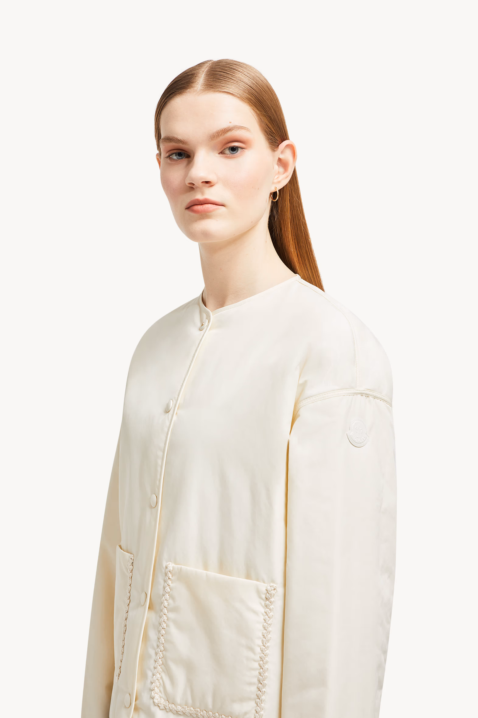 Nevers Short Padded Jacket Women White Moncler 4